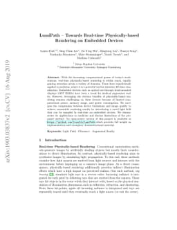 LumiPath -- Towards Real-time Physically-based Rendering on Embedded
  Devices