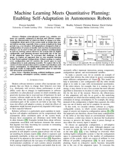 Machine Learning Meets Quantitative Planning: Enabling Self-Adaptation
  in Autonomous Robots