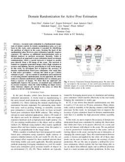 Domain Randomization for Active Pose Estimation