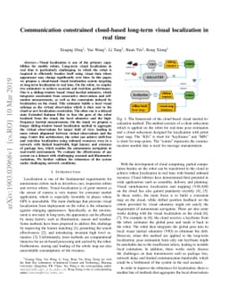 Communication constrained cloud-based long-term visual localization in
  real time