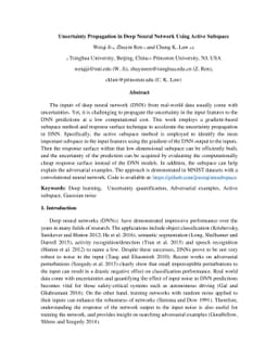 Uncertainty Propagation in Deep Neural Network Using Active Subspace