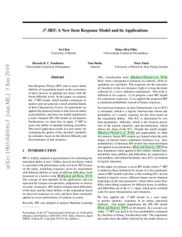 $β^3$-IRT: A New Item Response Model and its Applications