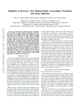 Redditors in Recovery: Text Mining Reddit to Investigate Transitions
  into Drug Addiction