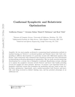 Conformal Symplectic and Relativistic Optimization