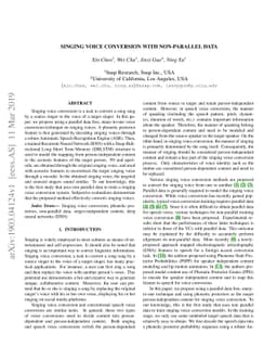 Singing voice conversion with non-parallel data