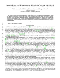 Incentives in Ethereum's Hybrid Casper Protocol