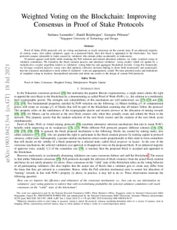 Weighted Voting on the Blockchain: Improving Consensus in Proof of Stake
  Protocols