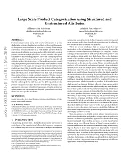 Large Scale Product Categorization using Structured and Unstructured
  Attributes