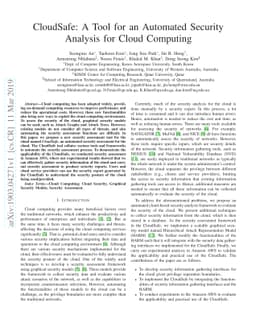 CloudSafe: A Tool for an Automated Security Analysis for Cloud Computing