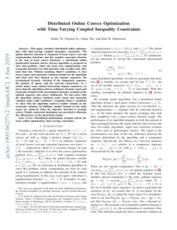 Distributed Online Convex Optimization with Time-Varying Coupled
  Inequality Constraints