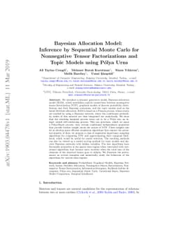 Bayesian Allocation Model: Inference by Sequential Monte Carlo for
  Nonnegative Tensor Factorizations and Topic Models using Polya Urns