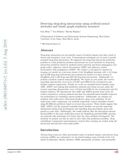 Detecting drug-drug interactions using artificial neural networks and
  classic graph similarity measures