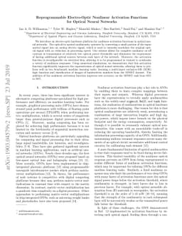 Reprogrammable Electro-Optic Nonlinear Activation Functions for Optical
  Neural Networks