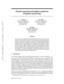 Wavelet regression and additive models for irregularly spaced data