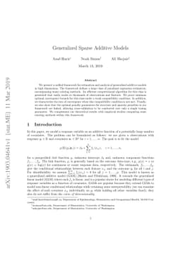 Generalized Sparse Additive Models