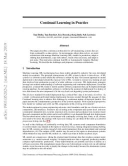 Continual Learning in Practice