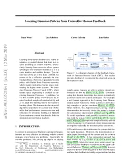 Learning Gaussian Policies from Corrective Human Feedback