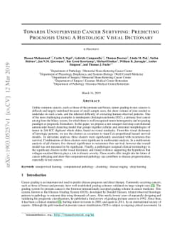 Towards Unsupervised Cancer Subtyping: Predicting Prognosis Using A
  Histologic Visual Dictionary