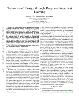 Task-oriented Design through Deep Reinforcement Learning