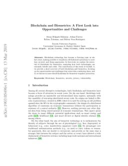 Blockchain and Biometrics: A First Look into Opportunities and
  Challenges
