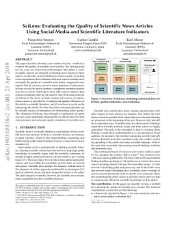 SciLens: Evaluating the Quality of Scientific News Articles Using Social
  Media and Scientific Literature Indicators