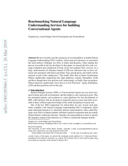 Benchmarking Natural Language Understanding Services for building
  Conversational Agents