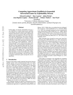 Computing Approximate Equilibria in Sequential Adversarial Games by
  Exploitability Descent