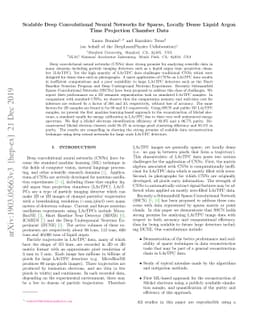 Scalable Deep Convolutional Neural Networks for Sparse, Locally Dense
  Liquid Argon Time Projection Chamber Data