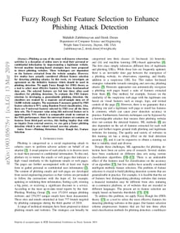 Fuzzy Rough Set Feature Selection to Enhance Phishing Attack Detection