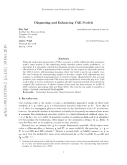 Diagnosing and Enhancing VAE Models