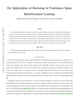 On Applications of Bootstrap in Continuous Space Reinforcement Learning