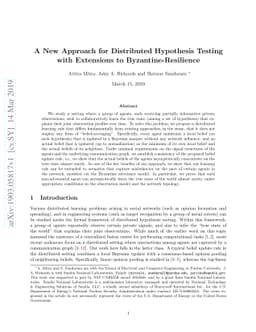 A New Approach for Distributed Hypothesis Testing with Extensions to
  Byzantine-Resilience