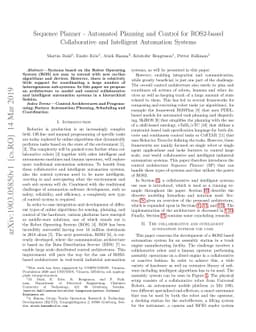 Sequence Planner - Automated Planning and Control for ROS2-based
  Collaborative and Intelligent Automation Systems