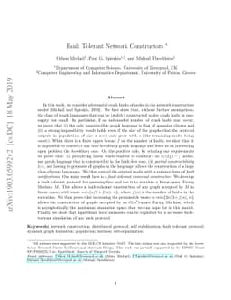 Fault Tolerant Network Constructors