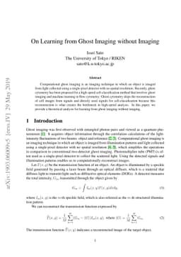 On Learning from Ghost Imaging without Imaging