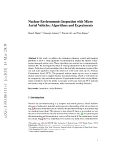 Nuclear Environments Inspection with Micro Aerial Vehicles: Algorithms
  and Experiments