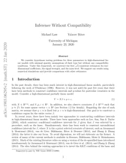 Inference Without Compatibility