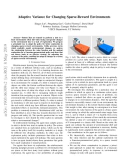 Adaptive Variance for Changing Sparse-Reward Environments