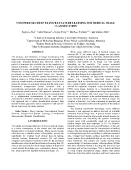 Unsupervised Deep Transfer Feature Learning for Medical Image
  Classification