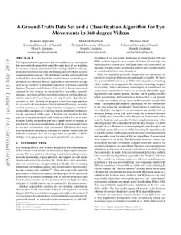 A Ground-Truth Data Set and a Classification Algorithm for Eye Movements
  in 360-degree Videos