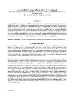 Age prediction using a large chest X-ray dataset