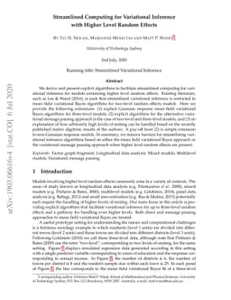 Streamlined Computing for Variational Inference with Higher Level Random
  Effects