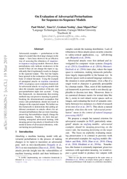 On Evaluation of Adversarial Perturbations for Sequence-to-Sequence
  Models