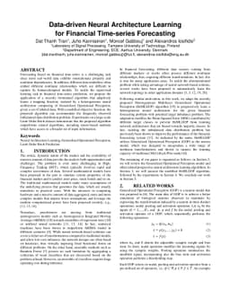 Data-driven Neural Architecture Learning For Financial Time-series
  Forecasting