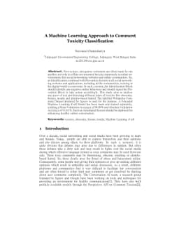 A Machine Learning Approach to Comment Toxicity Classification