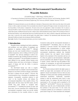 Directional PointNet: 3D Environmental Classification for Wearable
  Robotics