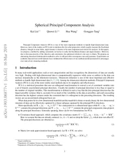 Spherical Principal Component Analysis