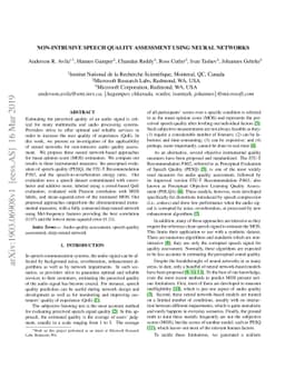 Non-intrusive speech quality assessment using neural networks