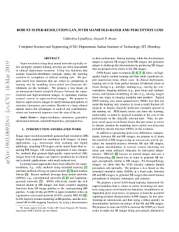 Robust Super-Resolution GAN, with Manifold-based and Perception Loss