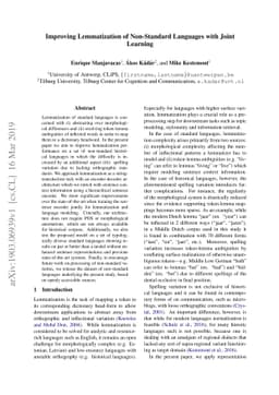 Improving Lemmatization of Non-Standard Languages with Joint Learning